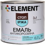 Element Эмаль алкидная антикоррозийная 3 в 1 Стоп іржа черный глянец 0,7 кг