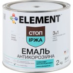 Element Эмаль алкидная антикоррозийная 3 в 1 Стоп іржа красный глянец 2 кг