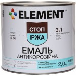 Element Эмаль алкидная антикоррозийная 3 в 1 Стоп іржа коричневый глянец 2 кг