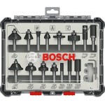 Bosch Набір фрез змішаний 8мм. 15шт. (2607017472)