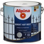 Alpina Емаль алкідна Direkt auf Rost 3 в 1 RAL9006 срібний глянець 2,5 л
