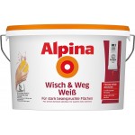 Alpina Фарба акрилова водоемульсійна Wisch & Weg WeiB шовковистий білий глянець 5 л