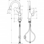 Hansgrohe Змішувач для кухні 180 Focus M43 хром