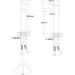 RJ Змішувач для умивальника Bird RBSS202-1B високий