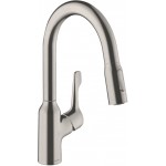 Hansgrohe FOCUS M43 180 змішувач для кухні, з витяжним виливом, сталь (71811800)