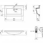 Q-Tap Раковина Qtap Albatross 01 815х467х195 White з донним клапаном QT0111FL8167CW