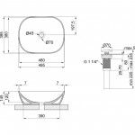 Q-Tap Раковина-чаша Qtap Aquarius 490x395x150 White з донним клапаном QT21112143W