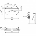 Q-Tap Раковина-чаша Qtap Scorpio 610x400x120 Matt black з донним клапаном QT142203MBMB