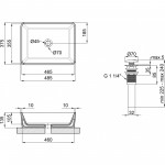 Q-Tap Раковина-чаша Qtap Tern 475х370х140 White з донним клапаном QT17112074W